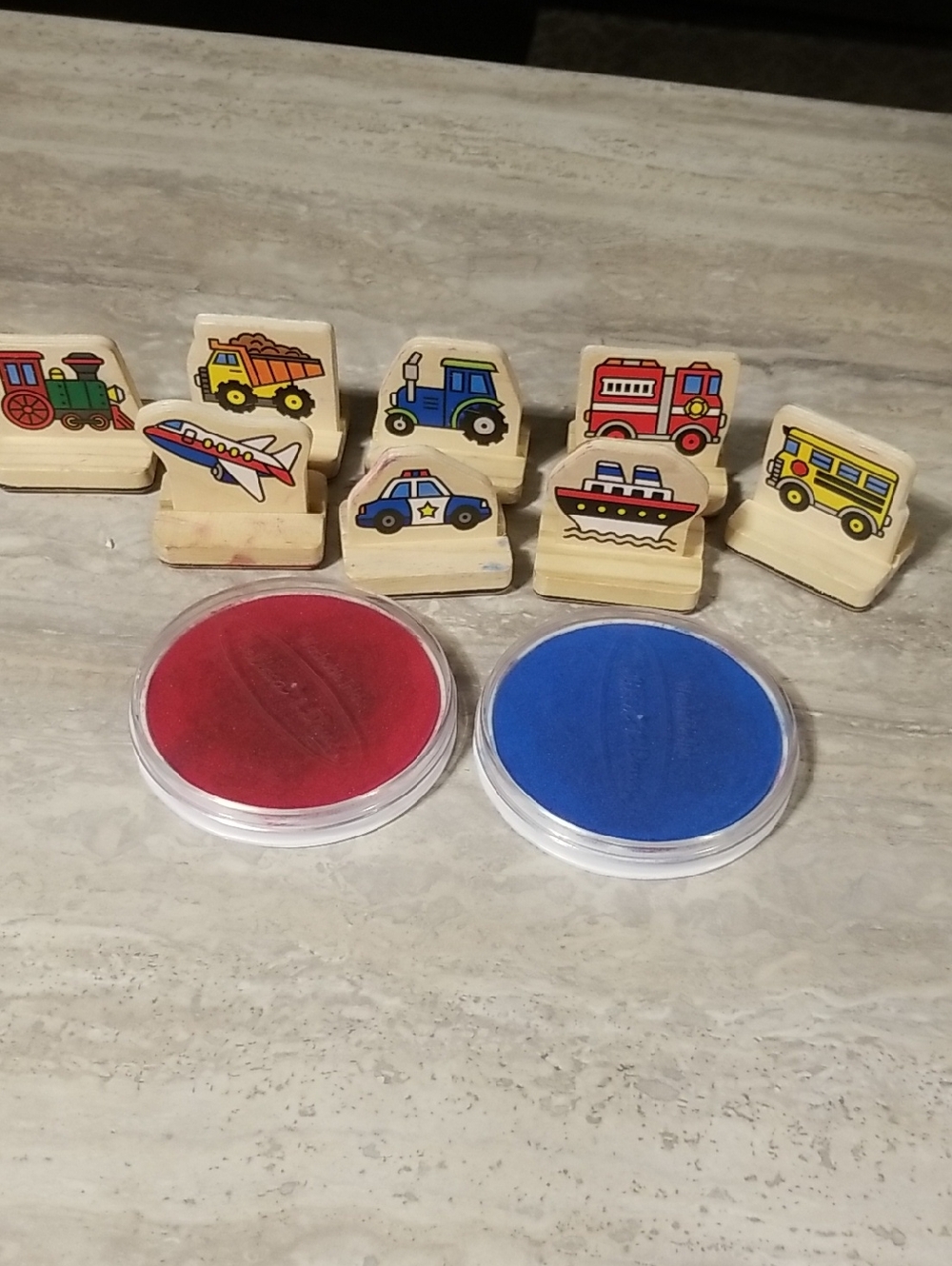 Melissa & Doug  My First Wooden Stamp set  Vehicles